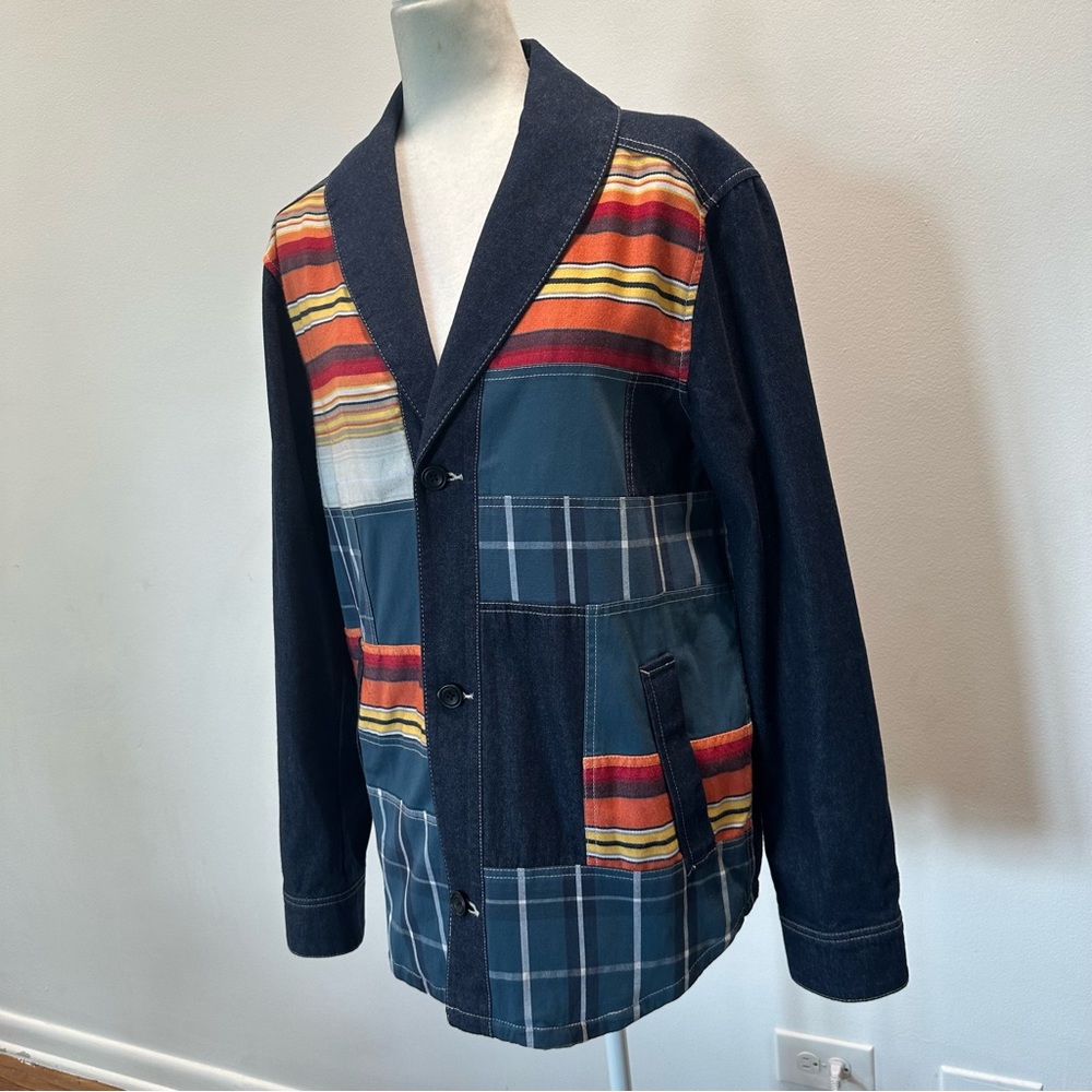 Sun + Stone Women’s Denim Patchwork Oversized V-N… - image 2